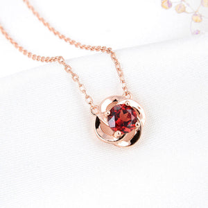 Lamorvita_Garnet_Rose_RoseGoldSilverNecklace_LeftScene