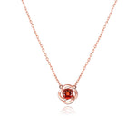 Lamorvita_Garnet_Rose_RoseGoldSilverNecklace_WhiteBackground