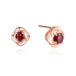 Lamorvita_Garnet_Rose_RoseGoldSilverStudEarrings_WhiteBackground