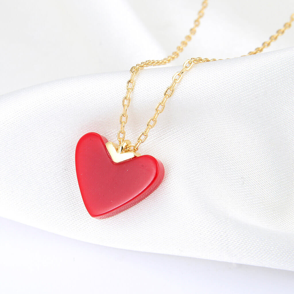 Lamorvita_LabCreatedRedCoral_Heart_SilverPendantNecklace_RightScene