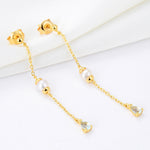 Lamorvita_PearlBlueTopaz_ThreadDangle_SilverStudEarrings_LeftScene