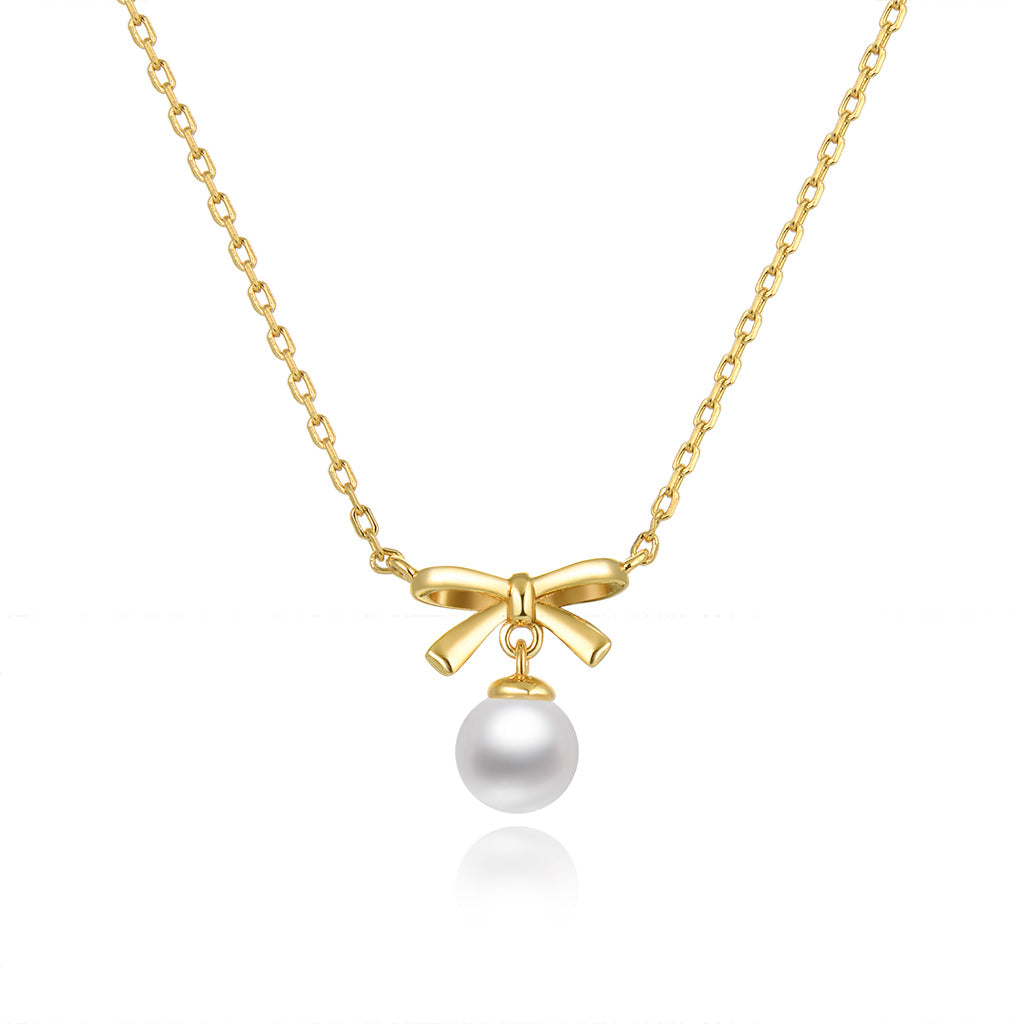 Lamorvita_Pearl_Bow_SilverNecklace_WhiteBackground
