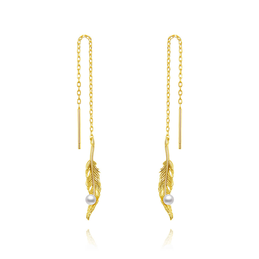 Lamorvita_Pearl_Feather_SilverThreadEarrings_WhiteBackground