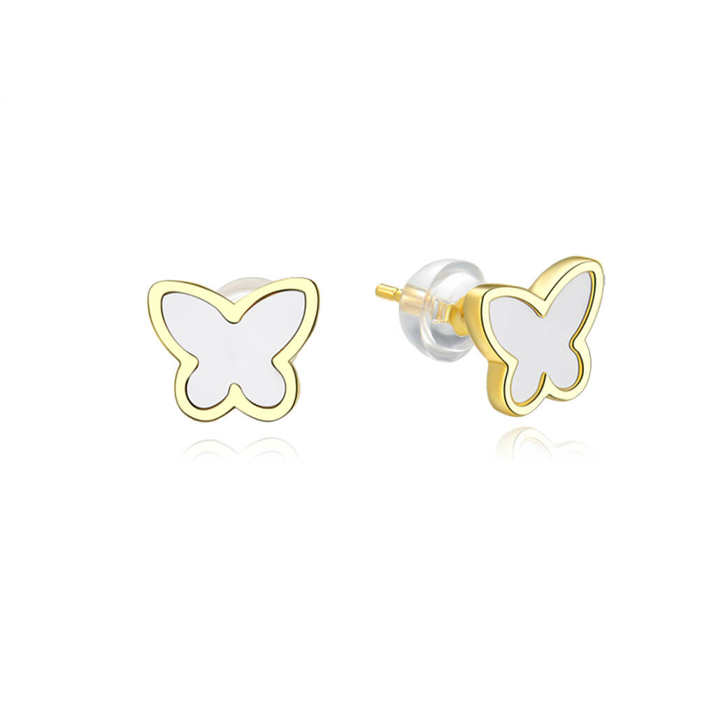 Lamorvita_WhiteAgate_Butterfly_SilverStudEarrings_WhiteBackground